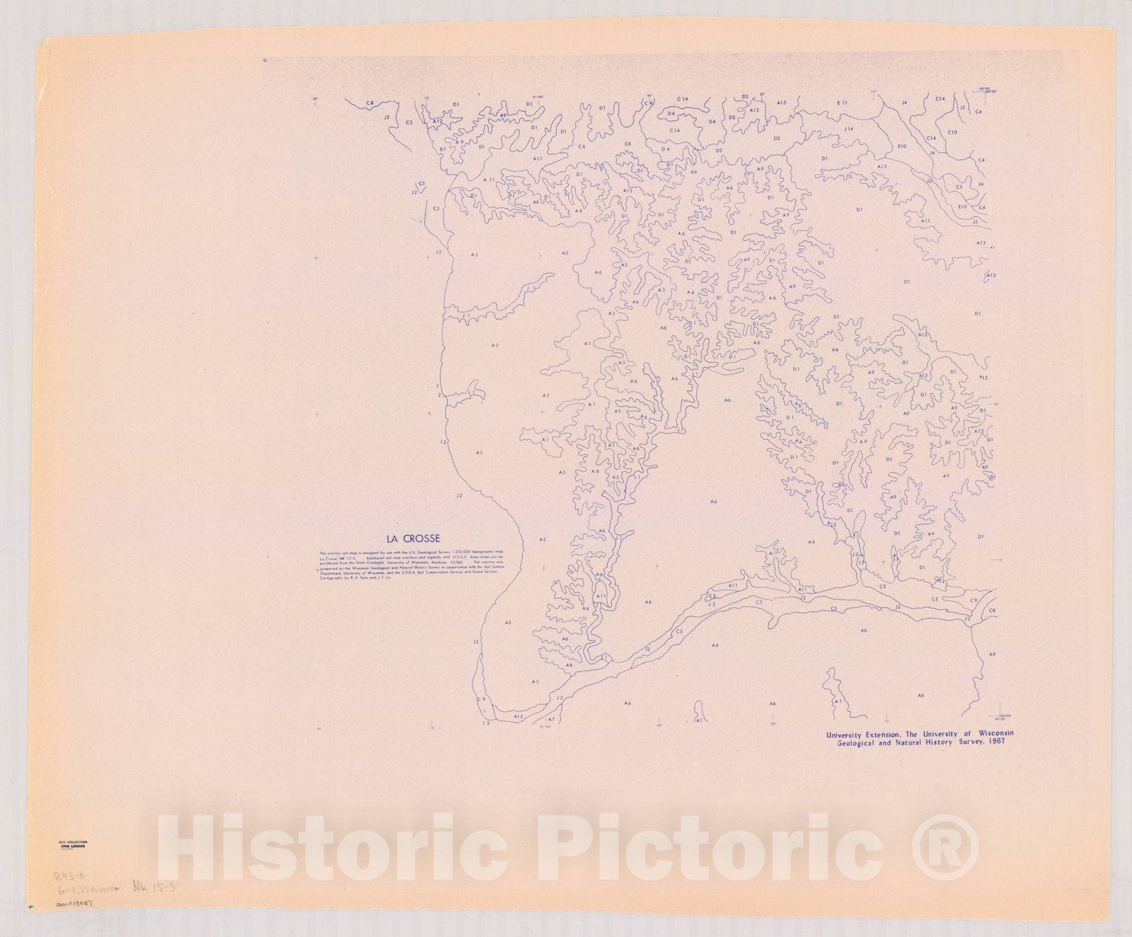 Map : Wisconsin 1967 10, [Overlay soil map, Wisconsin] , Antique Vintage Reproduction