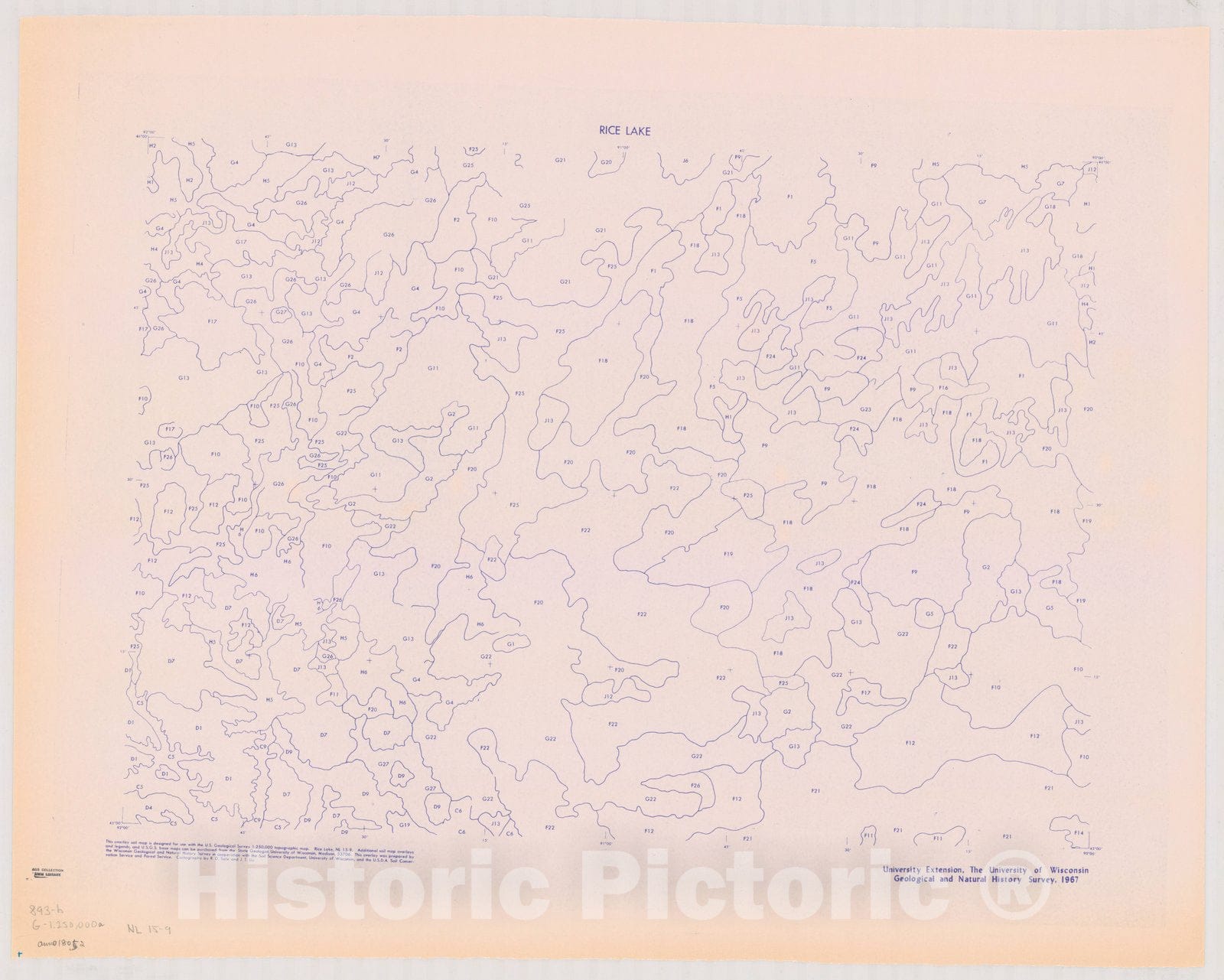 Map : Wisconsin 1967 5, [Overlay soil map, Wisconsin] , Antique Vintage Reproduction