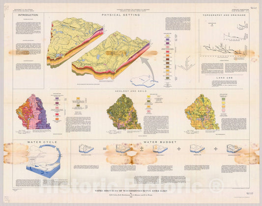 Map : Wisconsin 1969 1, Water resources of Wisconsin, Rock-Fox River basin , Antique Vintage Reproduction