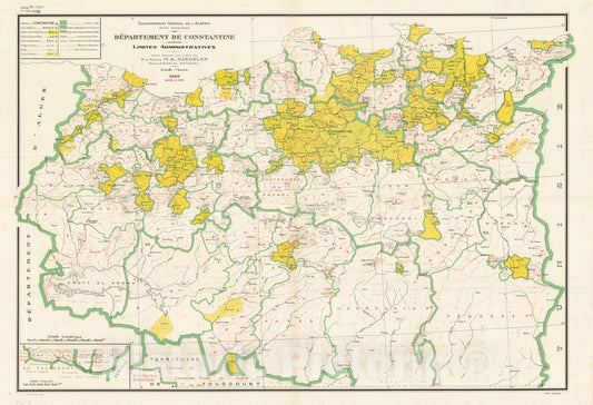 Map : Algeria 1952, Departement de Constantine, limites administratives, carte dressee par ordre de M. le Ministre M.E. Naegelen, Gouverneur General