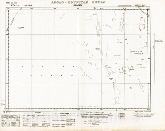 Map : Anglo-Egyptian Sudan 1942 1, Africa 1:250,000 , Antique Vintage Reproduction