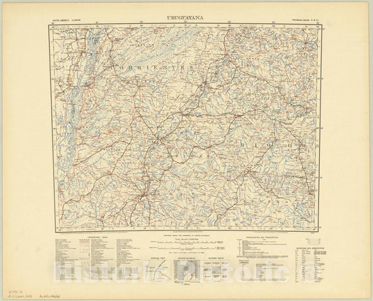 Map : Uruguayana, Brazil 1940, South America 1:1,000,000 Uruguayana , Antique Vintage Reproduction