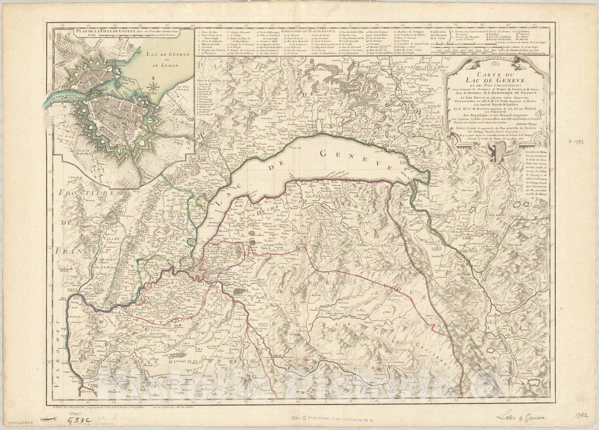 Map : Switzerland 1782 1, Antique Vintage Reproduction