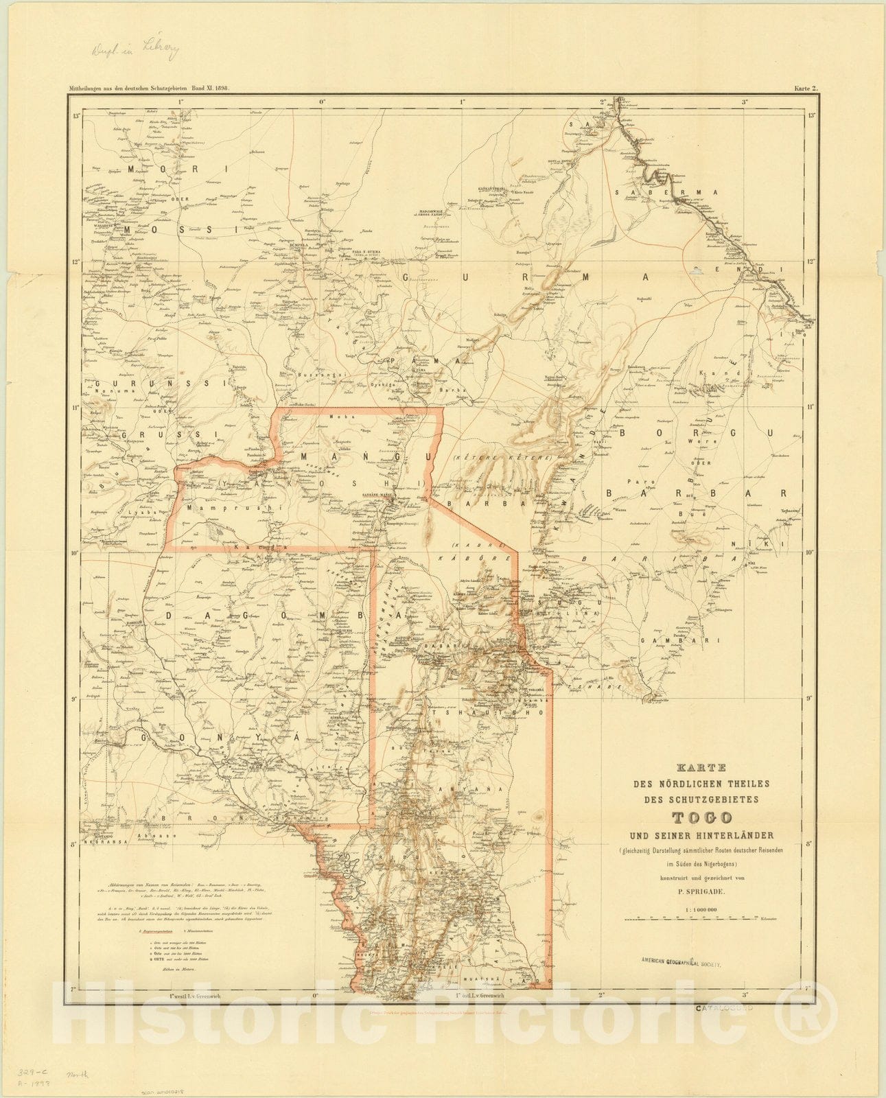 Map : Togo 1898, Antique Vintage Reproduction