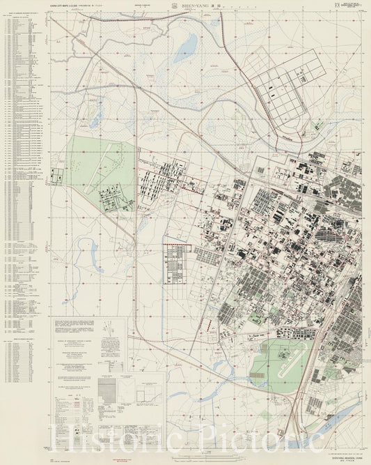 Map : Shenyang Shi, China 1960 1, Shen-Yang (Mukden), China, Antique Vintage Reproduction