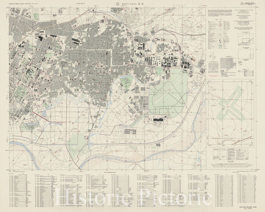 Map : Shenyang Shi, China 1960 3, Shen-Yang (Mukden), China, Antique Vintage Reproduction