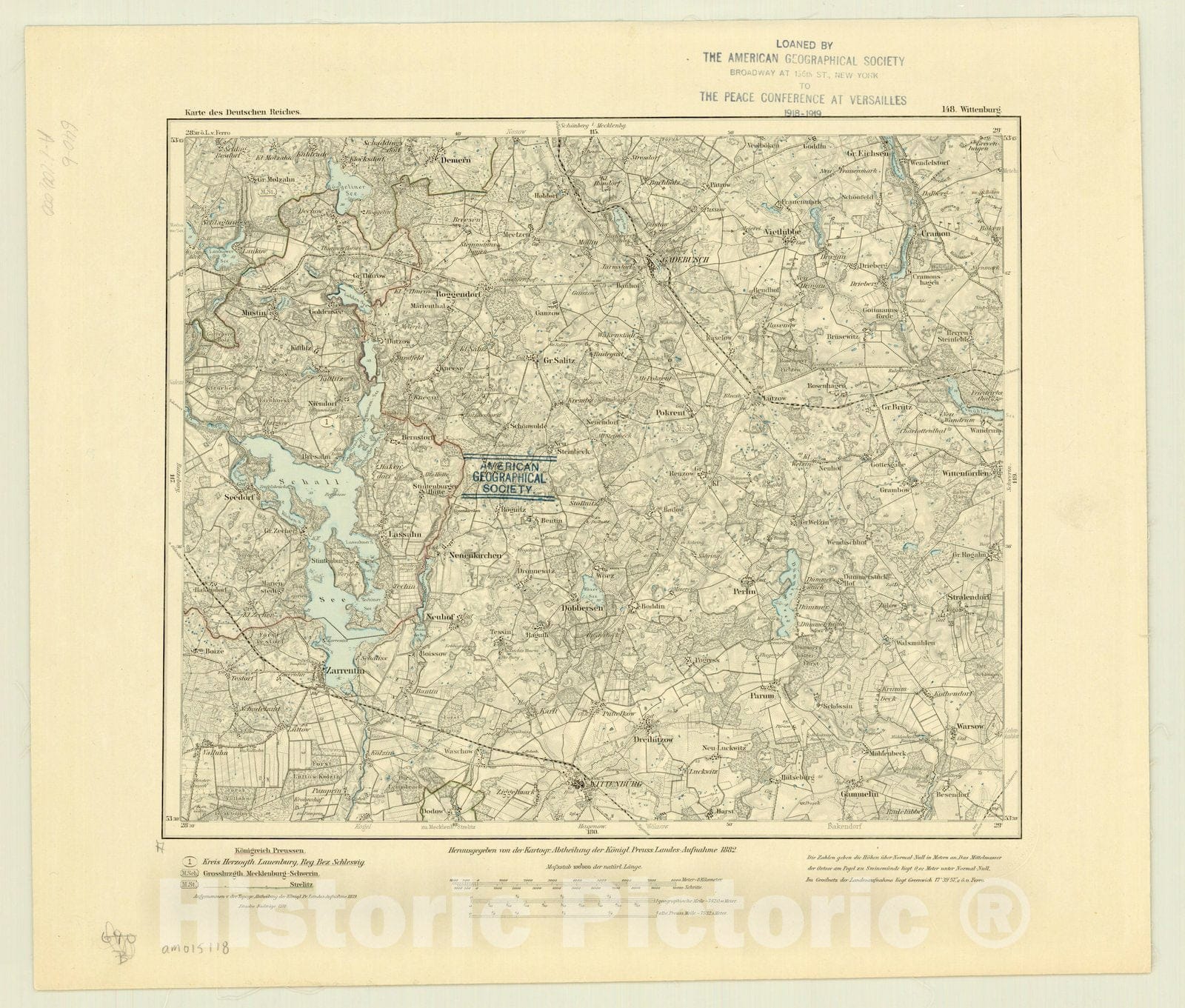 Map : Wittenburg, Germany 1880, Karte des Deutschen Reiches , Antique Vintage Reproduction