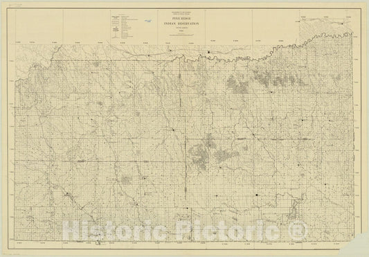 Map : Pine Ridge Indian Reservation, South Dakota 1940, Pine Ridge Indian Reservation, South Dakota 1940, Antique Vintage Reproduction