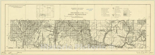 Map : Southern Ute Indian Reservation [Colorado] 1942, Southern Ute Indian Reservation [Colorado] 1942, Antique Vintage Reproduction