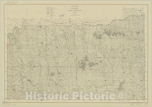Map : Pine Ridge Indian Reservation, South Dakota 1940, Pine Ridge Indian Reservation, South Dakota 1940 , Antique Vintage Reproduction