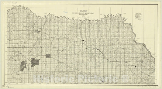 Map : Rosebud Indian Reservation, South Dakota 1933, Rosebud Indian Reservation, South Dakota 1933 , Antique Vintage Reproduction