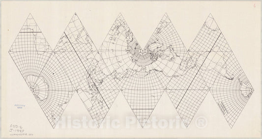 Map : World map 1943 13, Likaglobe , Antique Vintage Reproduction