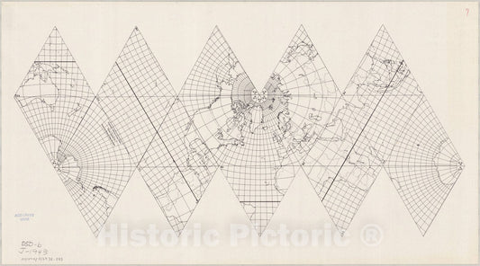 Map : World map 1943 14, Likaglobe , Antique Vintage Reproduction