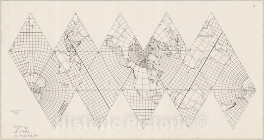 Map : World map 1943 5, Likaglobe , Antique Vintage Reproduction
