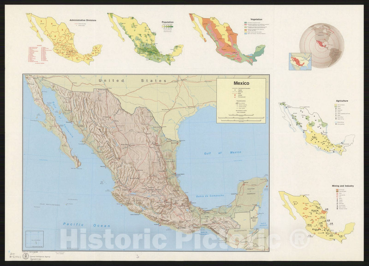 Map : Mexico 1978, , Antique Vintage Reproduction