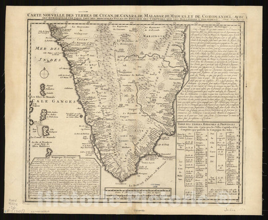 Map : India 1710, Antique Vintage Reproduction