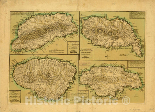Map : West Indies [1790?], Antique Vintage Reproduction