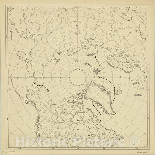 Map : Arctic 1948, [Arctic] , Antique Vintage Reproduction