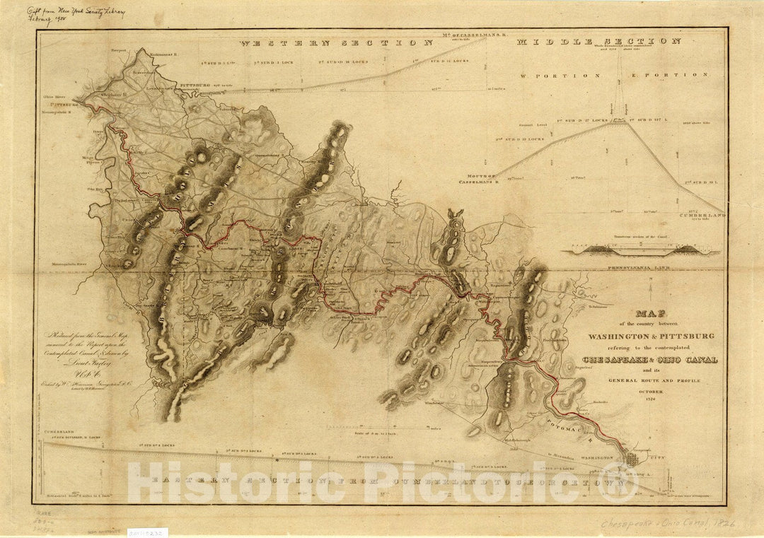 Map : United States, Northeastern 1826, Antique Vintage Reproduction