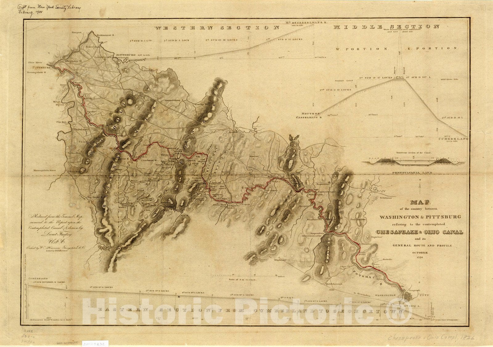 Map : United States, Northeastern 1826, Antique Vintage Reproduction