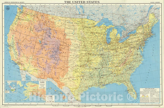 Map : United States 1959, The United States , Antique Vintage Reproduction