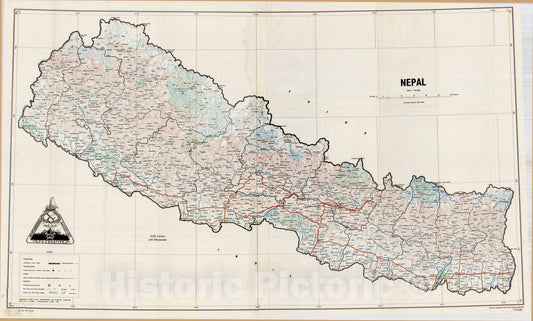 Map : Nepal 1987, Antique Vintage Reproduction