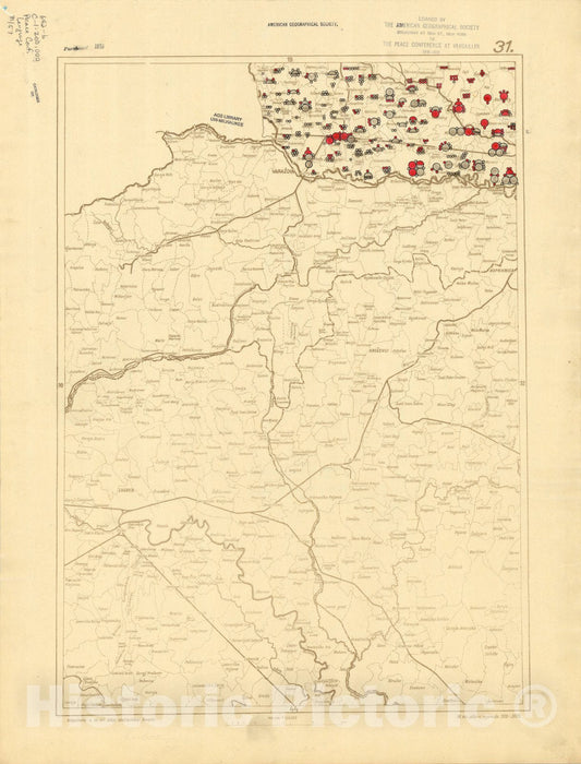 Map : The communes of Hungary showing the persons speaking Hungarian 1918 21, Antique Vintage Reproduction