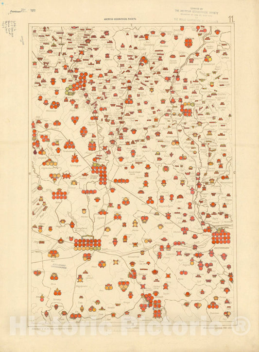 Historic Map : The Communes of Hungary showing the distribution of the religions 1918 2