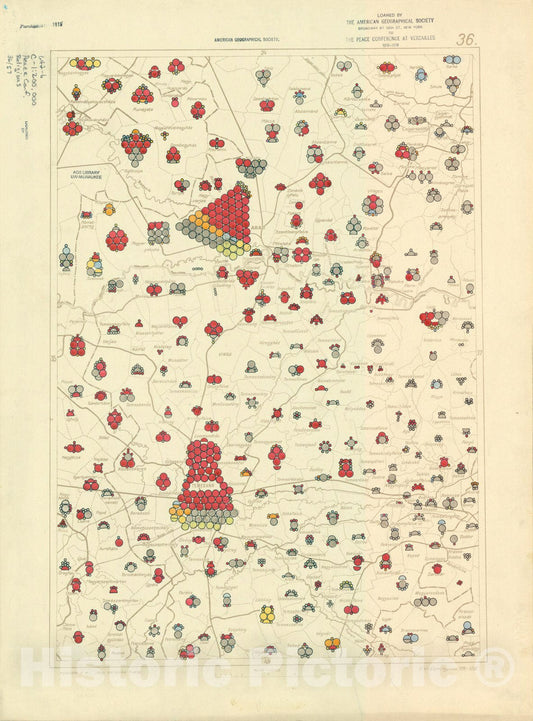 Historic Map : The Communes of Hungary showing the distribution of the religions 1918 28