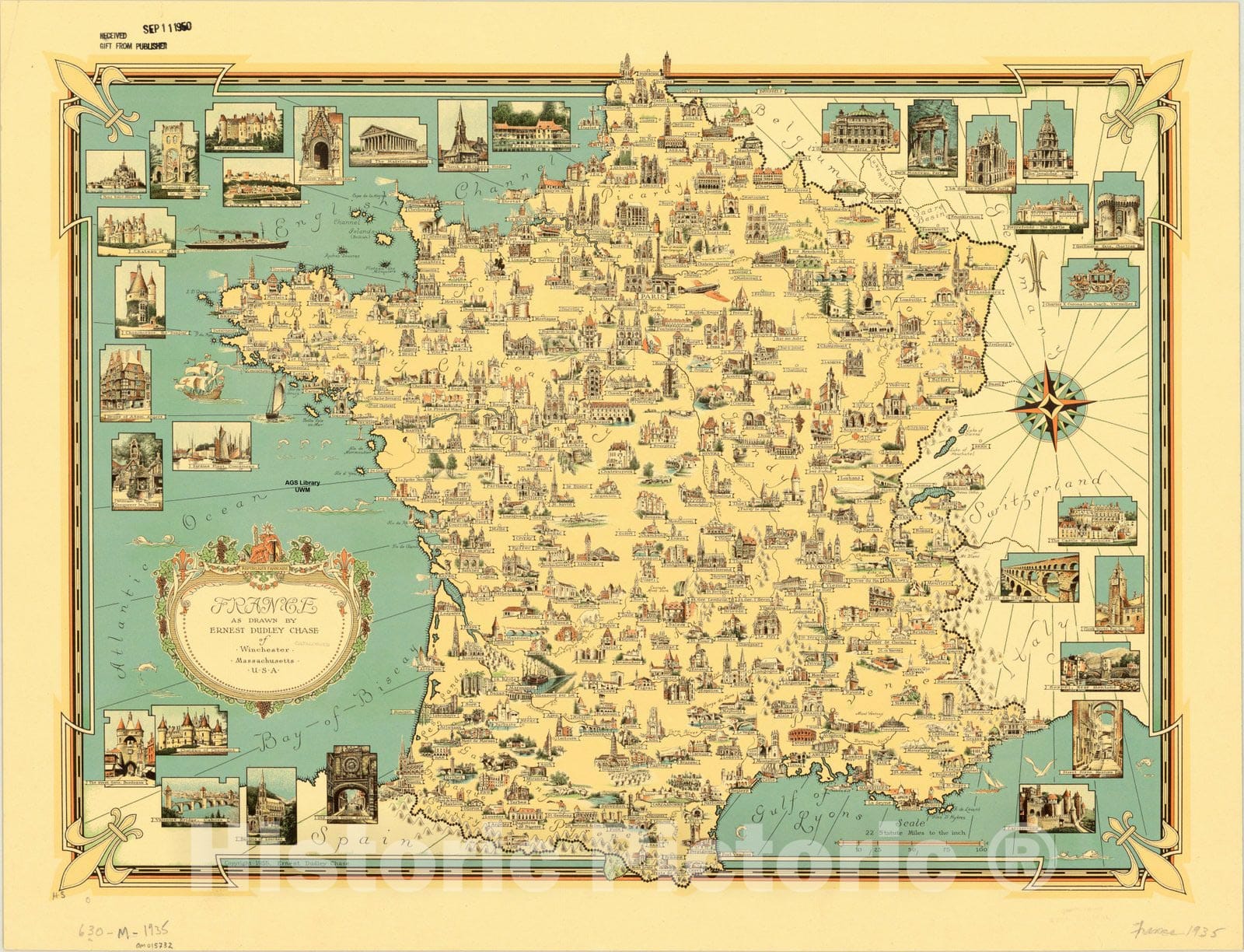 Map : France 1935, , Antique Vintage Reproduction