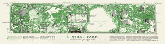 Map : Central Park, New York City, New York 1967, Central Park, grand design--or catch-all? , Antique Vintage Reproduction