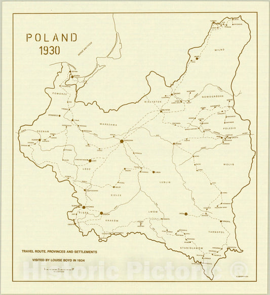 Map : Poland 1930, Antique Vintage Reproduction