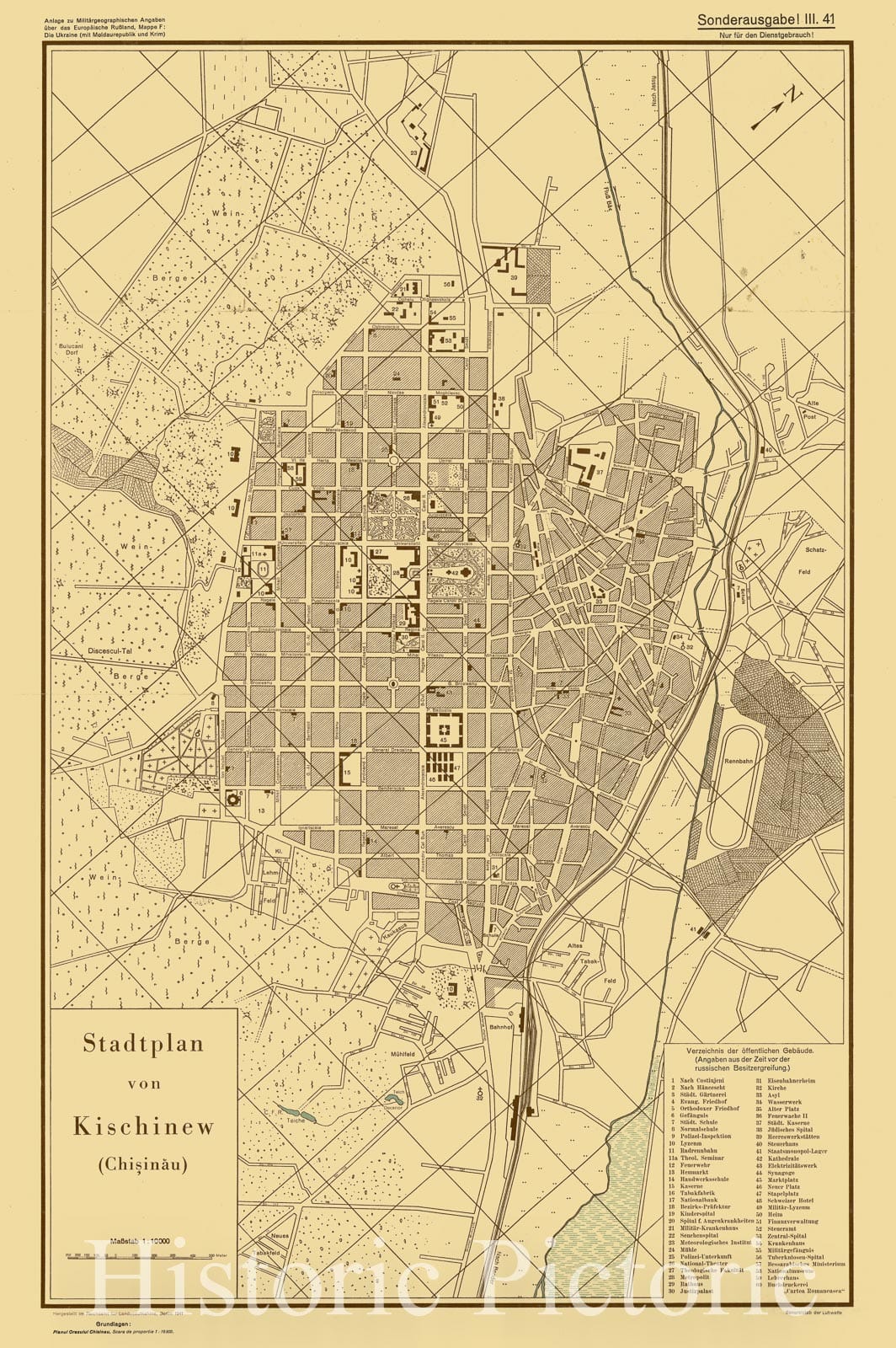Map : Chisinau, Moldova 1941, , Antique Vintage Reproduction