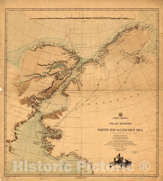 Map : Arctic regions 1903, Antique Vintage Reproduction