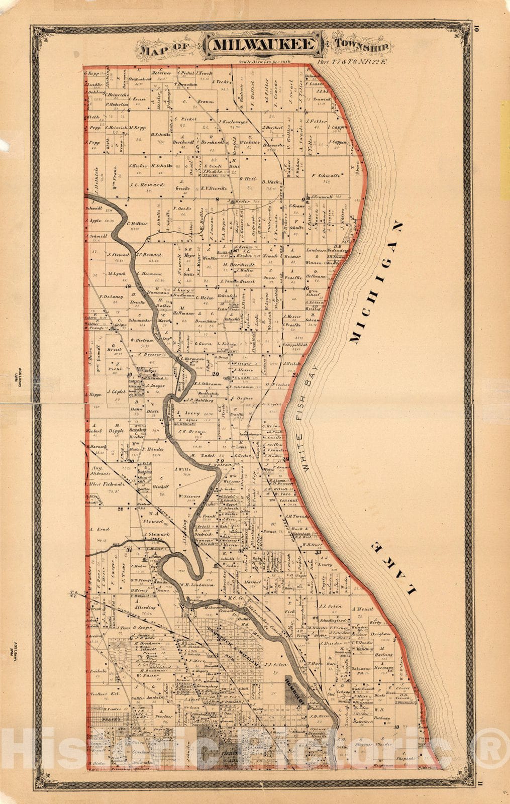 Map : Milwaukee County, Wisconsin 1876 12, Illustrated historical atlas of Milwaukee County, Wisconsin, Antique Vintage Reproduction