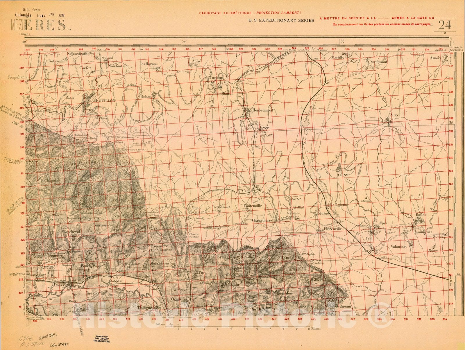 Map : France 1918- 193, [Topographic maps of France], Antique Vintage Reproduction