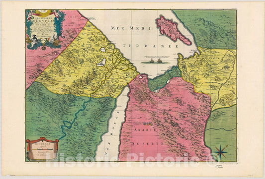 Map : Holy Land Maps #89, Les Deserts D'Egypte, De Thabaide D'Arabie, De Sirie, &c. : ou Sont exactement Marques Les Lieux Habitez Par Les Saincts Peres Des Deserts
