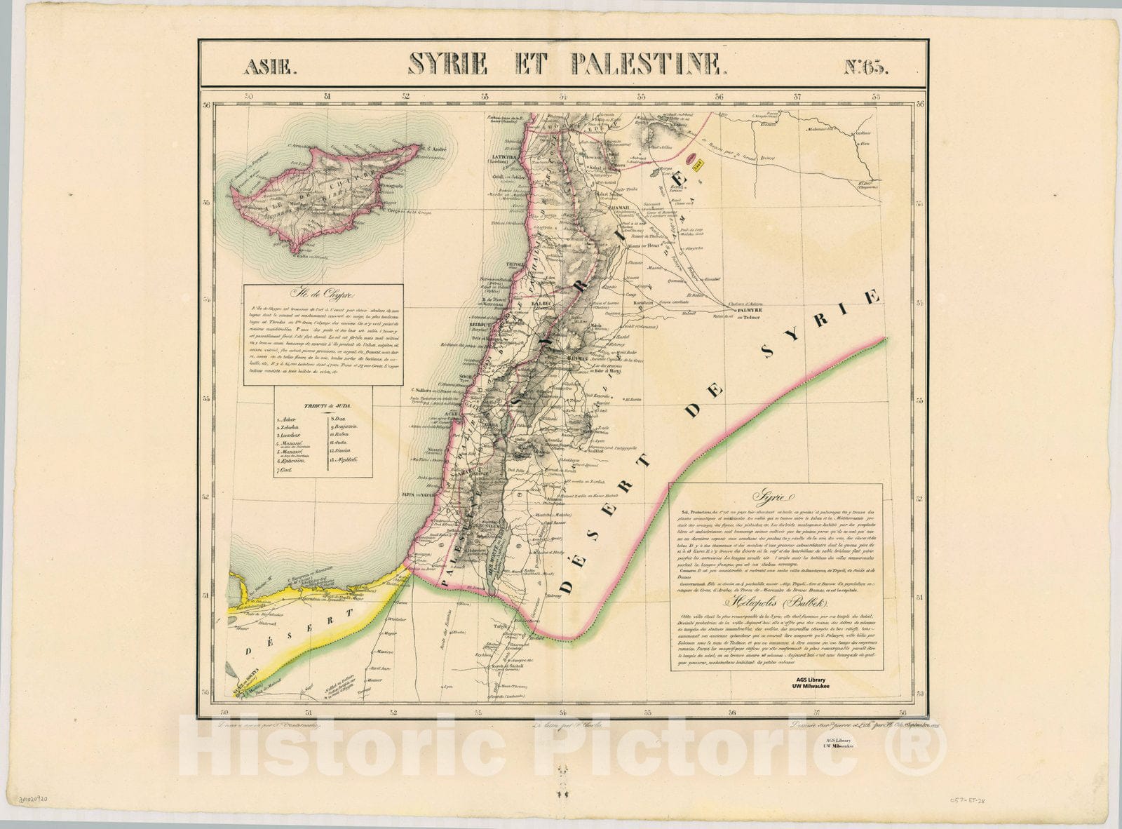 Map : Holy Land Maps #141, Syrie et Palestine , Antique Vintage Reproduction