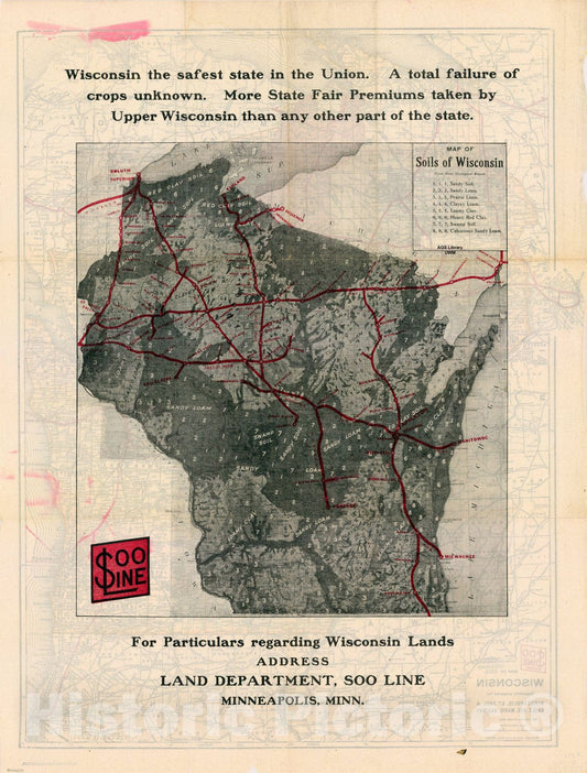 Map : Wisconsin 1910 2, Map of Wisconsin , Antique Vintage Reproduction