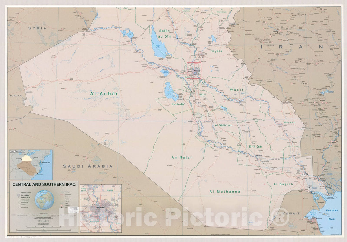 Map : Iraq 2004, Central and southern Iraq, Antique Vintage Reproduction