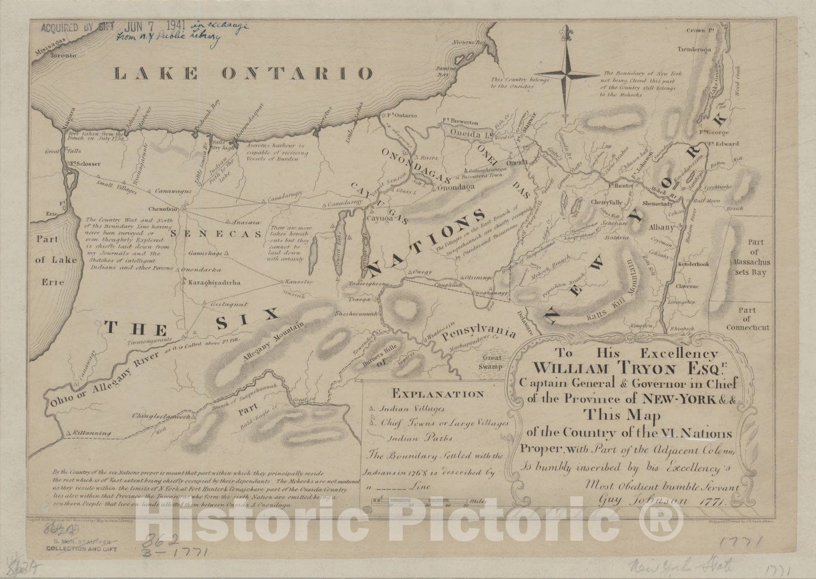 Map : New York 1771, Antique Vintage Reproduction