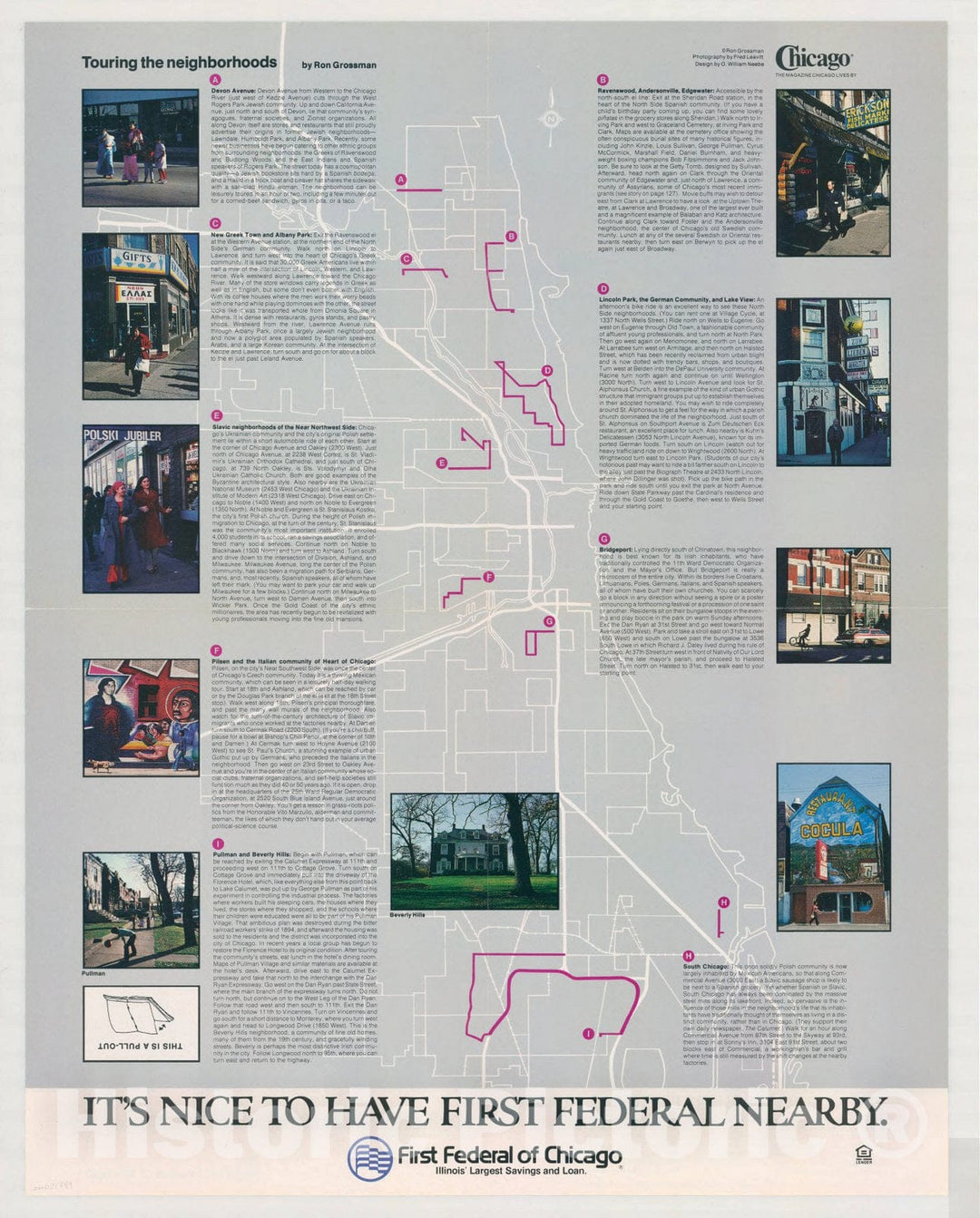 Map : Chicago, Illinois 1979 2, Chicago, its people and neighborhoods , Antique Vintage Reproduction