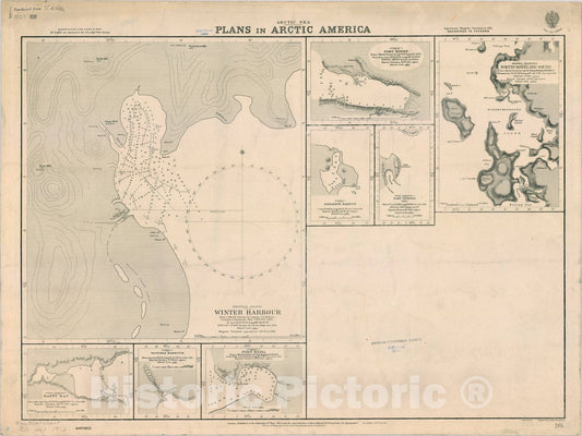 Map : Arctic Sea 1912 1, Arctic Sea, plans in Arctic America , Antique Vintage Reproduction