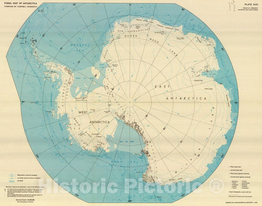Map : Antarctic map folio series Fossils , Antarctic map folio series , Antique Vintage Reproduction