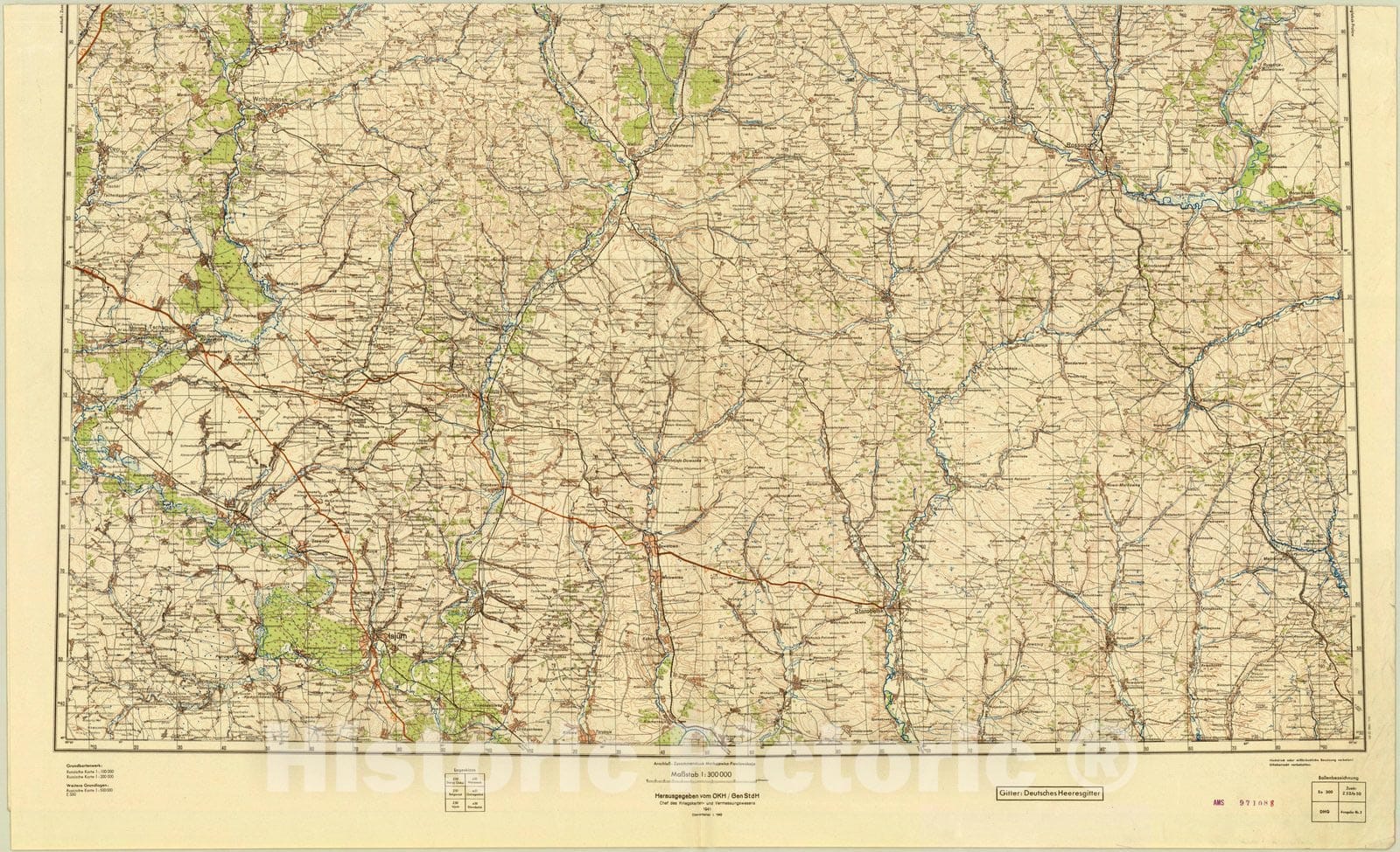 Map : Staryi Oskol-Starobelsk 1, Osteuropa (1: 300,000), Antique Vintage Reproduction