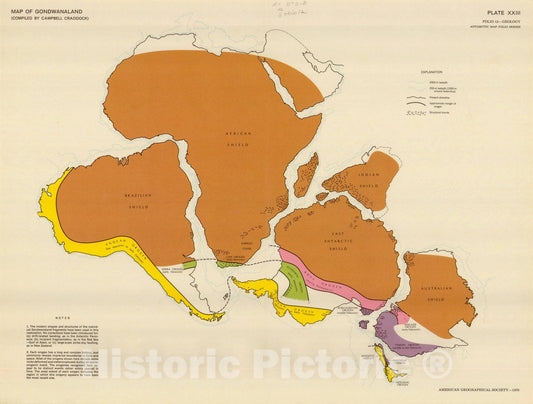 Map : Antarctic map folio series Gondwanaland, Antarctic map folio series , Antique Vintage Reproduction