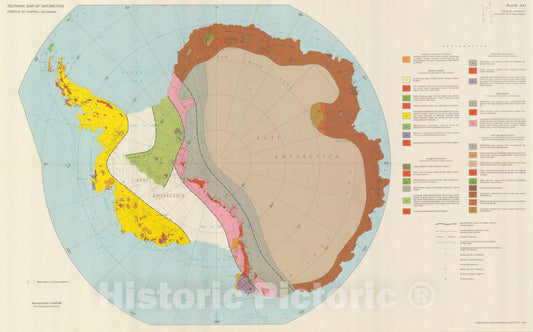 Map : Antarctic map folio series Tectonic , Antarctic map folio series , Antique Vintage Reproduction