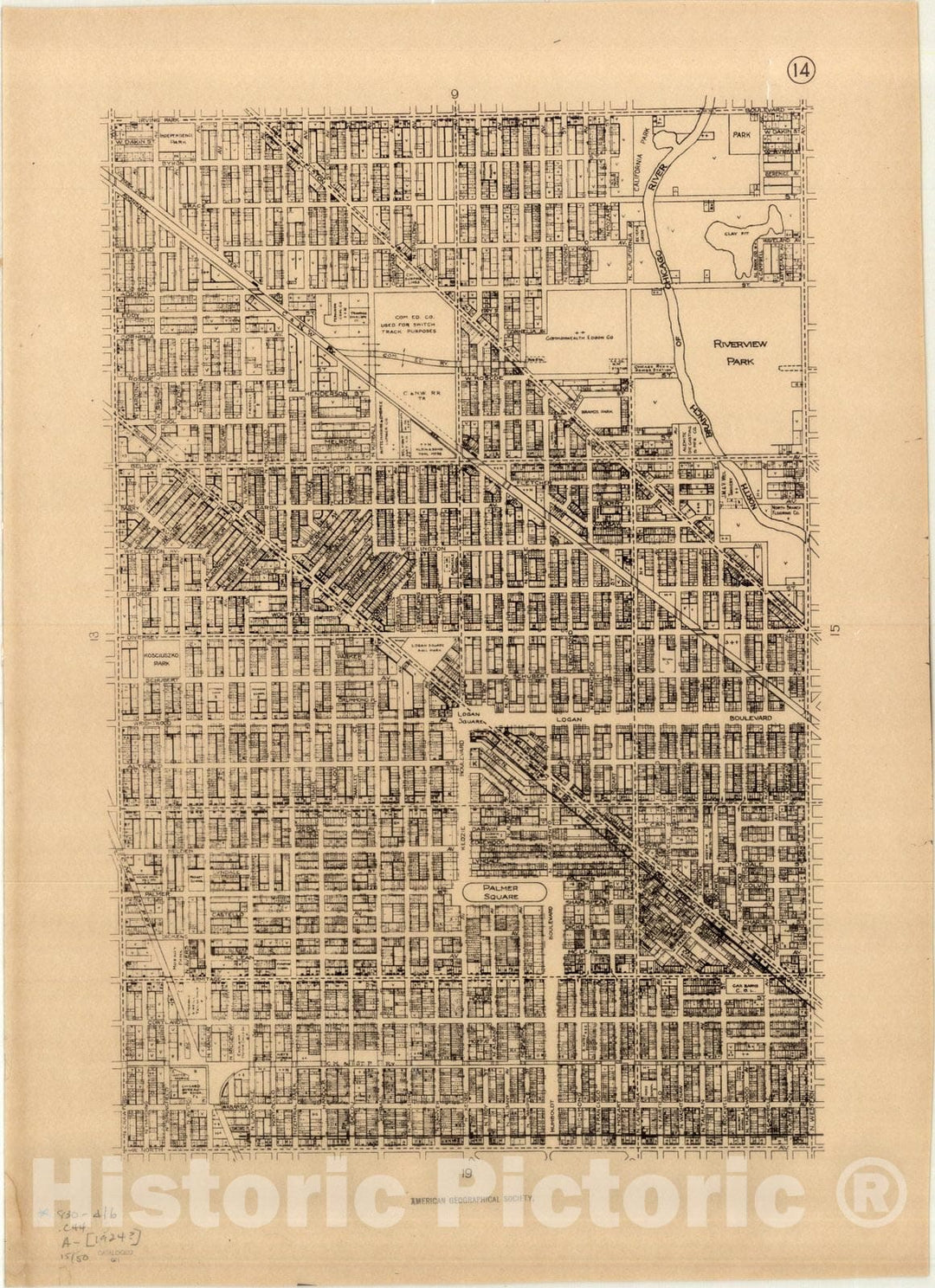 Map : Chicago Zoning Commission Maps 5, Antique Vintage Reproduction