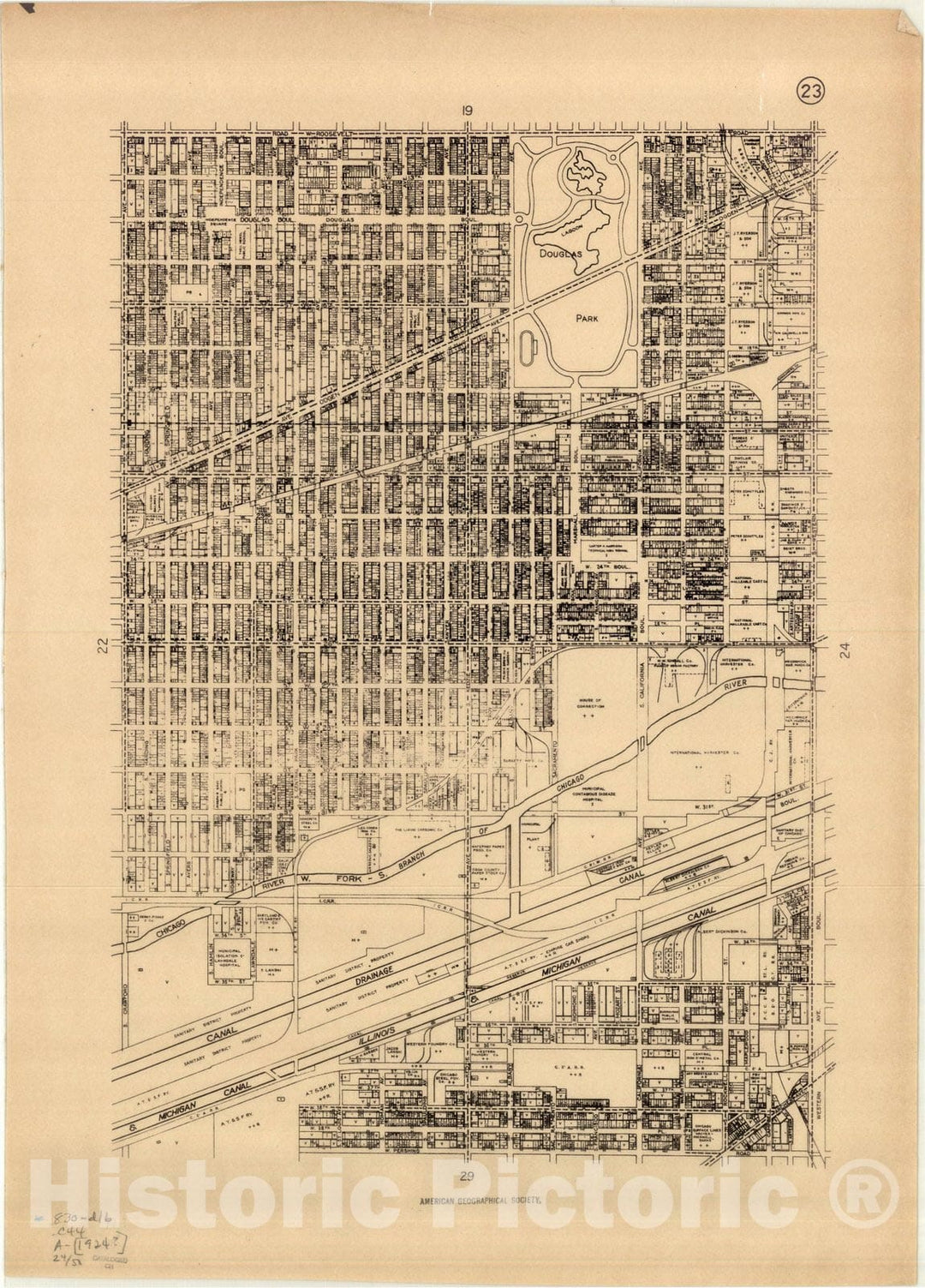 Map : Chicago Zoning Commission Maps 7, Antique Vintage Reproduction