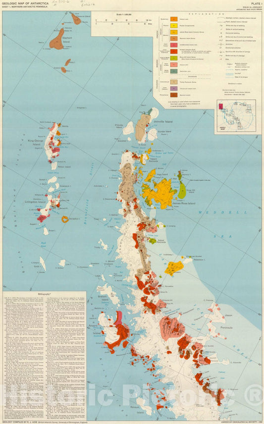 Map : Antarctic map folio series North Antarctic Peninsula, Antarctic map folio series , Antique Vintage Reproduction